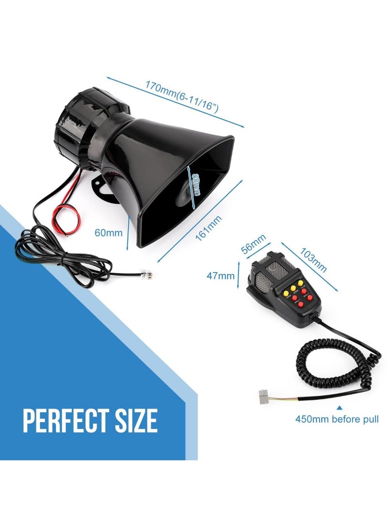 Arabest Car Siren Horn 7 Tone with Microphone ,Alarm Horn Siren 12V 100W Emergency Amplifier with Mic PA Speaker System Loud Car Alarm Police Ambulance Fire Hooter Traffic Sound - Image 2